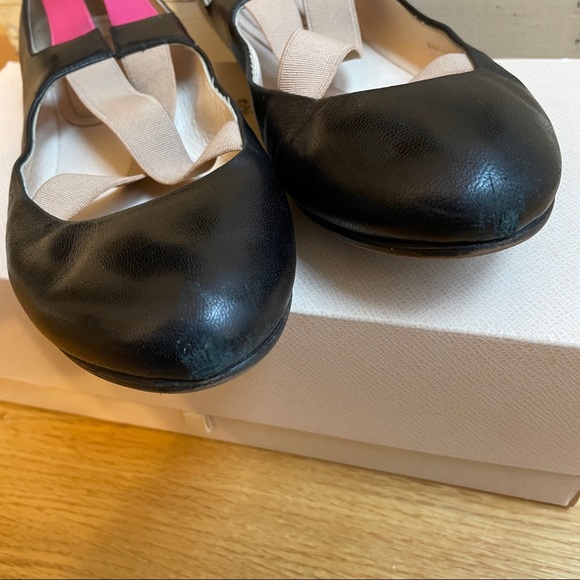 Prada Ballerina Leather Flats with Pink and Nude Elastic Straps - Picture 14 of 14
